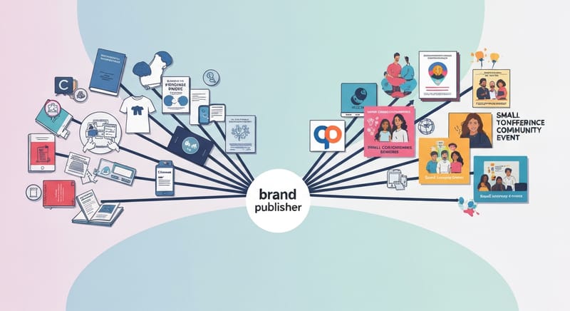 Publisher strategies for diversifying revenue through owned product lines and niche events